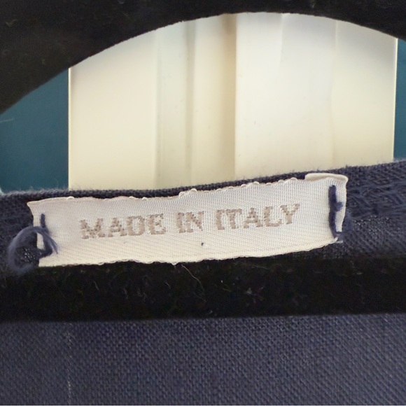 Made in Italy 100% Linen Navy Open Front Cardigan - Picture 6 of 7